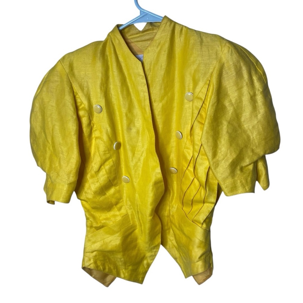 Vibrant Yellow Puff Sleeve Blazer